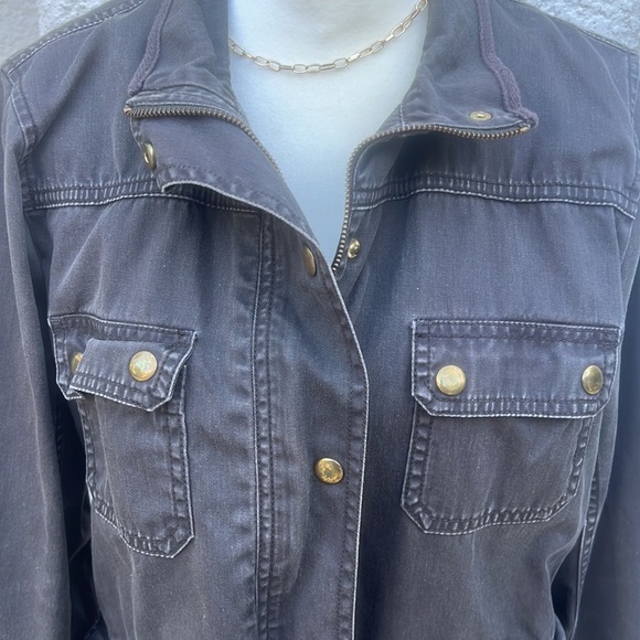 J. Crew Relaxed Brown Twill Field Jacket Women's Size L - Picture 4 of 9